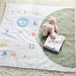 Milestone Swaddle Baby Blanket With Felt Frame - Multi Dot - Cloud Island™