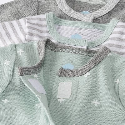 Baby 3pk Basic Romper - Cloud Island™ Gray Preemie 2 Baby 3pk Basic Romper - Cloud Island™ Gray Preemie - Image 2