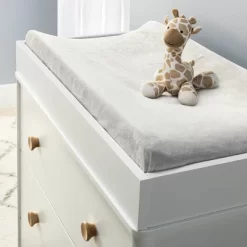 Cloud Island™ 17 Velvet Spandex Changing Pad Cover - Light Gray - Cloud Island™