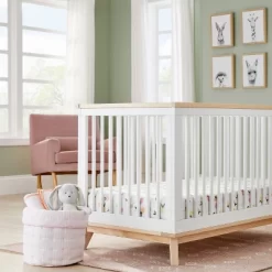 Quilted Gauze Medium Round Storage Bin - Cloud Island™ Pink Stripe