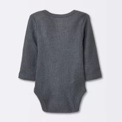 Baby 3pk Waffle Long Sleeve Bodysuit - Cloud Island™ Orange