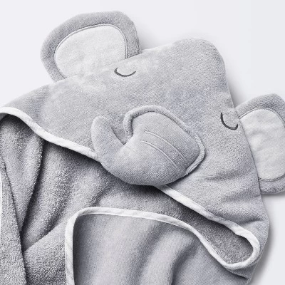 Baby Elephant Hooded Towel - Cloud Island™ Gray 2 Baby Elephant Hooded Towel - Cloud Island™ Gray - Image 2