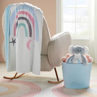 Plush Baby Blanket Rainbow And Stars - Cloud Island™ 1 Plush Baby Blanket Rainbow And Stars - Cloud Island™