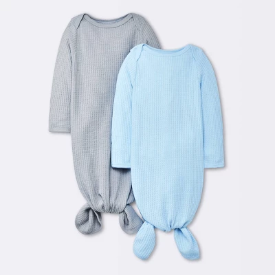 Baby Boys' 2pk Basic Waffle Gowns - Cloud Island™ Gray 4 Baby Boys' 2pk Basic Waffle Gowns - Cloud Island™ Gray - Image 4