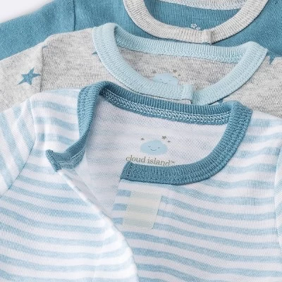 Baby Boys' 3pk Basic Romper - Cloud Island™ Sky Blue Preemie 2 Baby Boys' 3pk Basic Romper - Cloud Island™ Sky Blue Preemie - Image 2