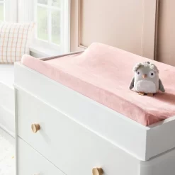 Velvet Polyester Spandex Changing Pad Cover - Pink - Cloud Island™
