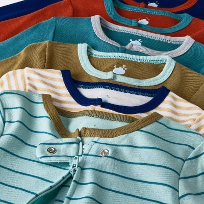 Baby 6pk Zip-Up Sleep N' Play - Cloud Island™ Blue 2 Baby 6pk Zip-Up Sleep N' Play - Cloud Island™ Blue - Image 2