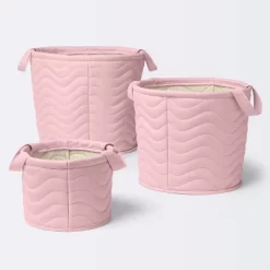 Quilted Fabric Small Round Storage Basket - Light Pink - Cloud Island™ -Cloud Island™ GUEST 907895a6 dfe9 415c abe2 fbffea3e20d5 1