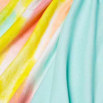 Fitted Jersey Crib Sheet 2pk - Cloud Island™ Brushstrokes And Solid Aqua 2 Fitted Jersey Crib Sheet 2pk - Cloud Island™ Brushstrokes And Solid Aqua - Image 2